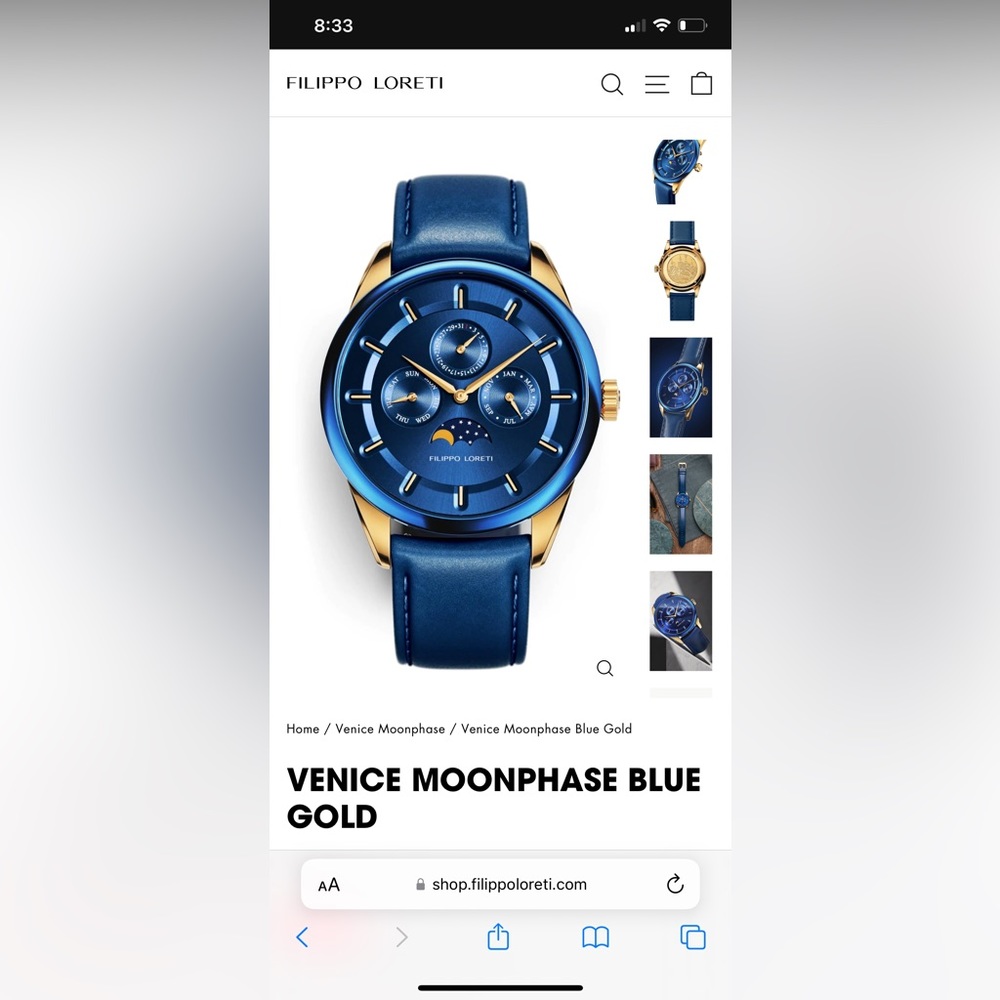 Filippo Loreti Moonphase Blue Gold